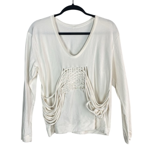 Zara white macrame detail long sleeve top - Picture 1 of 5